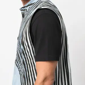 Mens Vest Pleats WholeSale Clothing Stylish Men's Clothing Elegant Man Vest Male Gilete Sleeveless Printed Vests