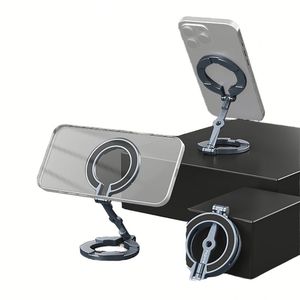 Support de téléphone portable pliable en alliage d'aluminium léger à double aimant pour voiture, idéal pour le streaming en direct en extérieur - Product Image 1