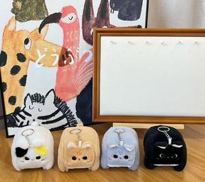 Wholesale Block <b>Cat</b> <b>Plush</b> Keychain, Custom Square Stuffed Animal, Multi-color <b>Plush</b> Toy for Kids - Product Image 2