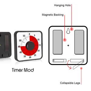 60 Minuten Pomodoro Mechanischer Küchen timer zum Kochen Treffen Magnetischer Produktivität timer Visuelle Studie Tmer für Kinder