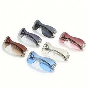 Lunettes de soleil Y2K personnalisées avec logo, monture sans bords, style punk, décor serpent, pour femmes et hommes - Product Image 6