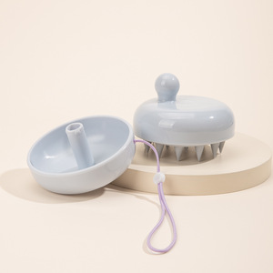 Silicone Scalp Massage <b>Brush</b> With Meridian Function Portable <b>Shampoo</b> Comb For Hair Care And Relaxation - Product Image 5