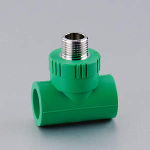 <span class=keywords><strong>Raccord</strong></span> en T en plastique PPR vert, raccords PPR, surface lisse, raccords de plomberie pour l'eau, en polyéthylène, type U - Product Image 3