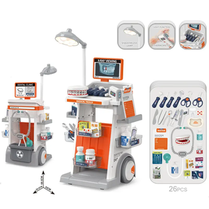 Ensemble de jouets de jeu de rôle médecin infirmière en plastique pour enfants comprenant des outils médicaux et des chariots à main avec idée cadeau dents - Product Image 4