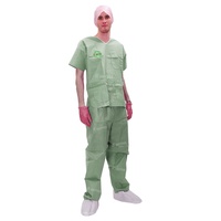 Trajes quirúrgicos desechables unisex con cuello en V, uniformes de hospital OEM ODM, ropa de trabajo para médicos, enfermeras, conjuntos de Bata SMS