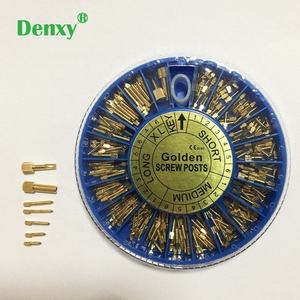 Denxy Dental Screw Post autentico Kit completo Gold 240 Post 2 Key Wrench Tool Golden Plated Screw Post Dental Pins Supplies - Product Image 4