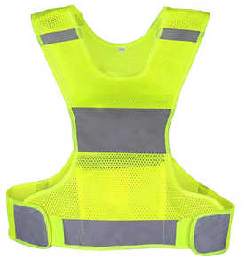 Gilet de sécurité réfléchissant en polyester PVC fluorescent haute visibilité personnalisable avec logo personnalisé certifié ANSI classe 1 EN 20471 - Product Image 2