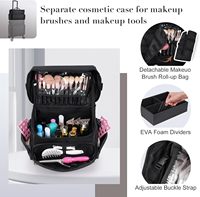 Professionnel De Luxe Écologique Portable En Nylon Roulant Trolley Case Grand 2-en-1 Détachable Cosmétique Organisateur Bagages Maquillage