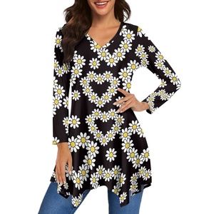 Top personalizzati <span class=keywords><strong>taglie</strong></span> <span class=keywords><strong>forti</strong></span> per donna a maniche 3/4 con Top <span class=keywords><strong>tunica</strong></span> larghi abiti da donna con scollo a V irregolare Top e gonna - Product Image 4