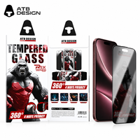 Film Pelindung Privasi 360 Derajat Kaca Tempered Anti-Sidik Jari Pelindung Layar Cakupan Penuh untuk iPhone 16 17 18 Pro Max