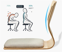 Sofá Tatami Individual sin Patas con Respaldo para Dormitorio, Silla Japonesa de Suelo con Cojín