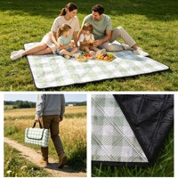 Tapis de pique-nique pliable moderne imperméable avec logo personnalisé, le plus vendu, en pongee confortable à ultrasons pour l'extérieur