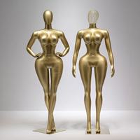 Mannequin féminin doré métallisé BBL, corps entier, grande taille, pour vitrine de magasin de vêtements