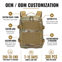 Sac à dos tactique GAF 1000D en nylon 12L découpé au laser MOLLE, imperméable, avec housse de casque pour porte-plaques et gilet tactique