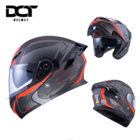 Casco de Motocicleta Integral Abatible con Certificación DOT, Tamaño Personalizado, Doble Visera, Carcasa de ABS, Cierre Rápido, para Todas las Estaciones