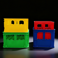 Caisses en plastique perforées empilables XIEFA, durables, résistantes, recyclables, pour le stockage de sodas, de bières, de bouteilles, de légumes