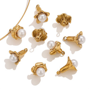 Perlas para Pendientes, Accesorios de Joyería DIY, Venta al por Mayor, Colgante de Flor de Acero Inoxidable, Dijes de Gloría de la Mañana - Product Image 1