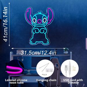 Personalisierbares Neonlicht für Anime-Fans IP65 Acryl für Schlafzimmer Wanddeko Geburtstagsfeier Personalisierbares Neonschild - Product Image 2