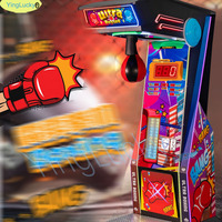 Machine de frappe de boxe à monnayeur avec distribution de prix, jeu d'arcade de pousse-monnaie pour parc d'attractions, machine de frappe électronique à marteau de rue, US