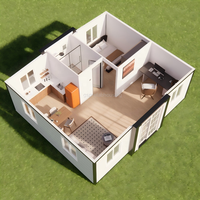 Casa Contenedor Expandible para Piscina, 20ft 30ft, Estudio de Jardín, Cabaña Prefabricada Plegable Modular Portátil, Módulos de Oficina con Terraza y Porche
