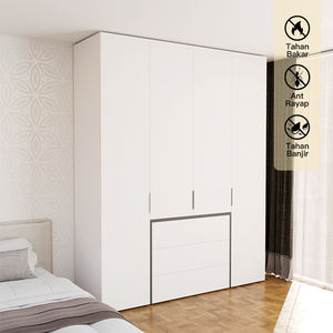 Nieuwbouw 4 Deuren Stalen Kledingkast Met 3 Laden Metalen Kasten Voor Slaapkamer Garderobe Lemari Pakaian - Product Image 1