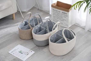 Handmade có thể tháo rời bông dây tã giỏ Nursery giặt Hamper tổ chức - Product Image 6