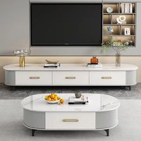Vente directe d'usine, ensemble de meuble TV et table basse en bois moderne, rangement mural, pour salon, hôtel, appartement, utilisation 65 pouces+