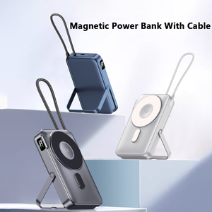 พาวเวอร์แบงค์คุณภาพสูง 20000mAh 15 วัตต์ ชาร์จไร้สาย สายในตัว พร้อมขาตั้งโทรศัพท์ - Product Image 1