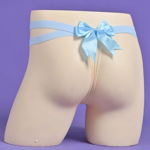 Men's <b>Sexy</b> <b>Thong</b> With Bow Sky Blue Low Rise Nylon Spandex Underwear - Product Image 1