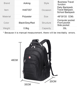 Mochila con Logotipo Personalizado para Oficina y Ordenador Portátil, Morral Impermeable de Viaje para Hombre, Mochila de Negocios en Negro - Product Image 6