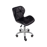 Chaise de bar rembourrée capitonnée avec roulettes, en similicuir imperméable, réglable en hauteur hydrauliquement, pivotante, pour salon et usage commercial