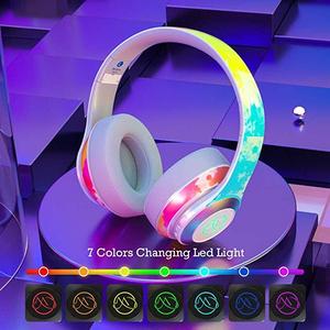 Qilian Tốt Nhất <span class=keywords><strong>Studio</strong></span> Không Dây Biểu Tượng Tùy Chỉnh LED Ánh Sáng Thương Hiệu <span class=keywords><strong>Bluetooth</strong></span> Trên Tai Tai Tai Nghe Headband <span class=keywords><strong>Bluetooth</strong></span> 5.3 Bass Tai Nghe - Product Image 4