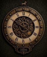 Set Kustom Termasuk Jam Logam Steampunk, Papan Tanda Retro Vintage, Bingkai dan Panel Penutup Cetak 3D