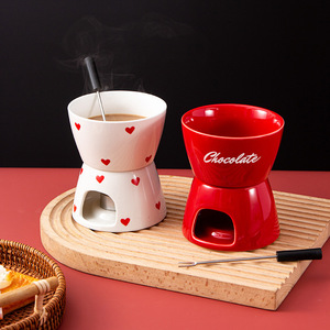 Poêle en céramique DF1106 pour chocolat, 10,3 cm, blanche, résistante à la chaleur, sans fumée, pour faire fondre le beurre de cacao - Product Image 3