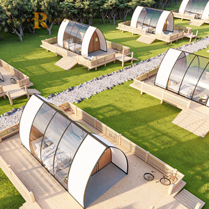 Grande tente 4 saisons pour l'extérieur Grande tente imperméable d'hiver pour couples <span class=keywords><strong>Camping</strong></span> de luxe dans le désert Glamping PC Safari House Shape Resort Tent House - Product Image 6