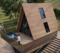 Maison Modulaire Personnalisée en Forme de Triangle, Maison en Forme de A, Assemblage de Maison de Paysage Extérieur, Gîte Intégré Tendance sur Internet
