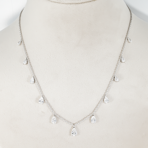 Collar de Diamantes en Forma de Pera con Cadena de Oro Blanco de 14K, Diseño de Alta Gama, el Más Vendido, Disponible a un Precio Accesible para Mujeres - Product Image 3