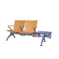 Chaise d'attente personnalisée et durable avec table latérale pour aéroport, hôpital et centre commercial