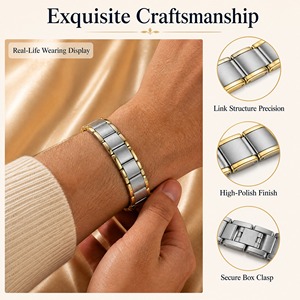 Stile europeo e americano lucido elegante <span class=keywords><strong>uomo</strong></span> di marca in acciaio inox gioielli bracciale - Product Image 3
