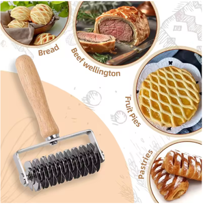 Outils de pâtisserie de cuisson en acier inoxydable professionnel pâte à tarte à biscuits treillis volet roulant coupe-pâtisserie croûte à Pizza - Product Image 4