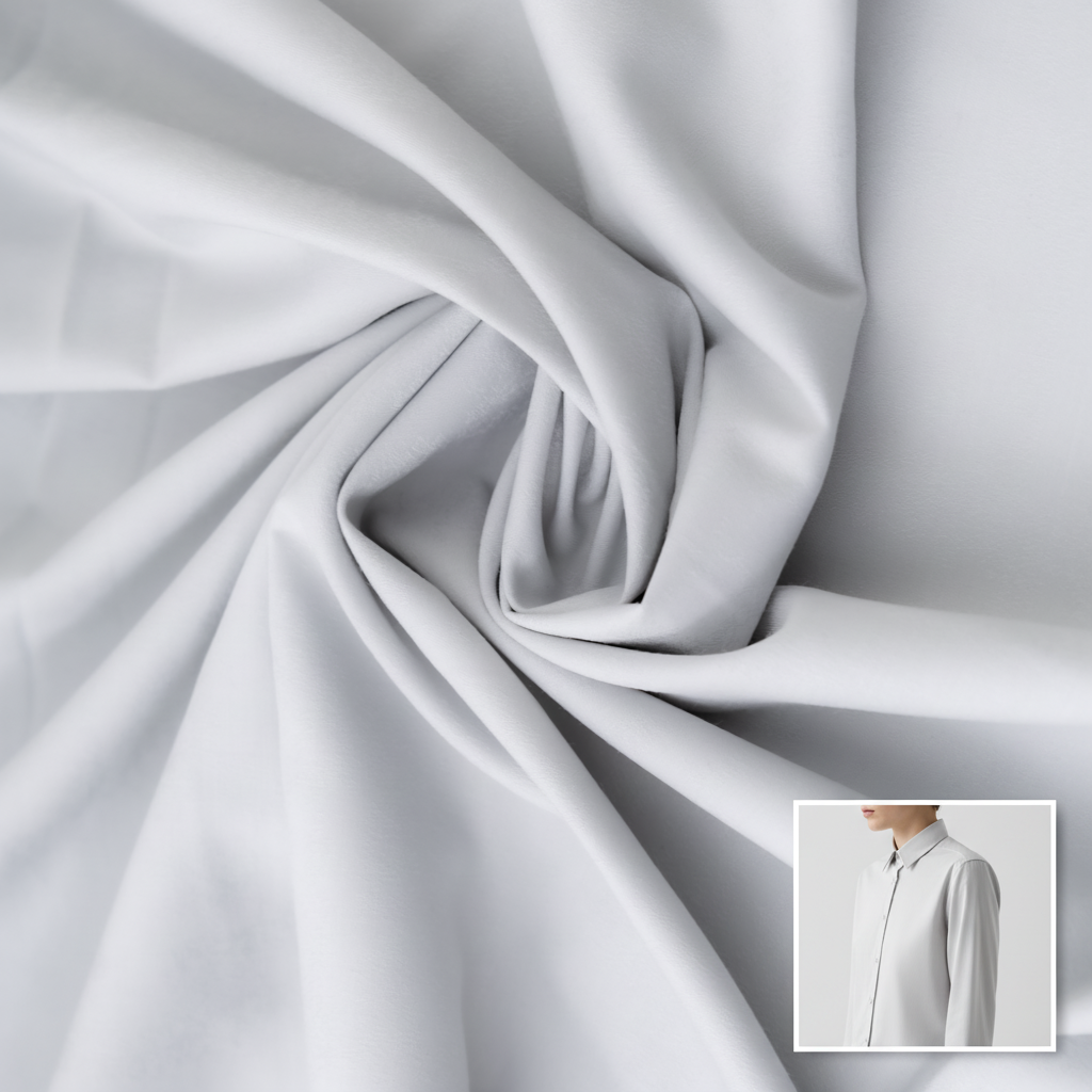 Quick-Dry 48% Bamboo 48% Polyester 4% Spandex Fabric, 130GSM Stretch Woven Textile for Shirts