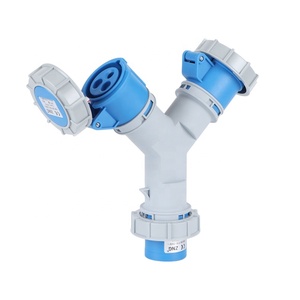 IP67 a prueba de agua de <span class=keywords><strong>2</strong></span> vías Industrial Y Splitter <span class=keywords><strong>Socket</strong></span> 3 Pin 220V 16A One in Two Out Enchufe industrial con combinación de enchufe - Product Image 5