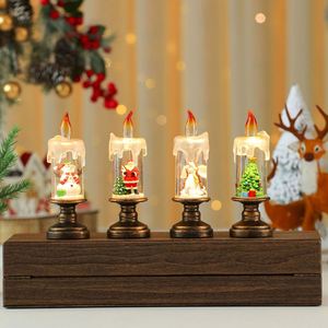 Wholesale Flameless LED Christmas Candle <b>Light</b> PVC Plastic Snow Globe Base Holiday Decoration Bulk OEM <b>Timer</b> Function AXGIFTS - Product Image 2