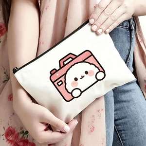 High Density Organic Cotton Recyclable Zipper Makeup Pouch Thick Printed <b>Packaging</b> <b>Bags</b> for Luxury Cosmetics Custom Logo - Product Image 5
