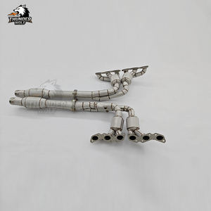 Nouveau collecteur d'échappement et downpipe catalysé <span class=keywords><strong>Hetu</strong></span> 200 cellules pour système d'échappement Aston Martin DB9 Rapide 6.0L V12 avec bouclier thermique - Product Image 2