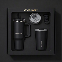 Meilleure Vente : Gobelet Isotherme 40oz avec Poignée et Paille, Couvercle 2-en-1, Tasse de Voyage Isolée pour Café Glacé, Coffret Cadeau
