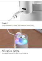 Humidificateur USB Mini Transfrontalier 2026 avec Lumière LED Colorée, Grande Sortie de Brume, Hydratant Portable pour Chambre et Bureau à Domicile