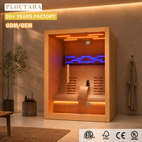 PLOUTARA Kapalı Kızılötesi Sauna Odası, Kızılötesi Isıtma Panelleri, Ergonomik Sırt Destekleri ve OEM Spa Projeleri için LED Arka Panel ile