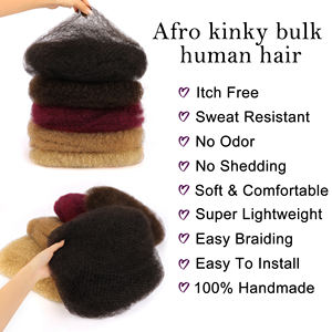 Extensions de Tresses en Gros Cheveux Humains Afro Kinky en Vrac Mèches Torsadées Naturelles Cheveux Humains Kinky Brésiliens pour <span class=keywords><strong>Dreadlocks</strong></span> - Product Image 4