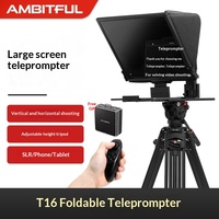 Téléprompteur pliable à grand écran KDBAO T16 pour appareil photo reflex numérique, téléphone portable, diffusion en direct universelle, vidéos promotionnelles, diffusion en direct